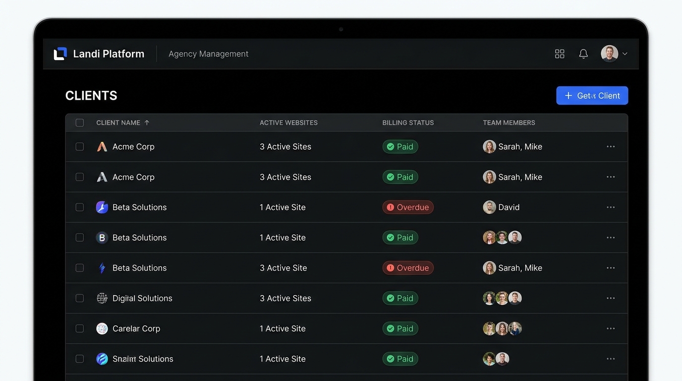 Client Management Grid